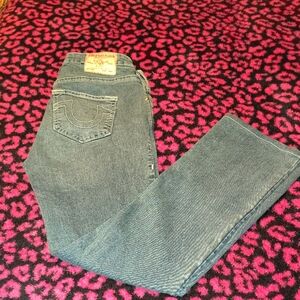 True Religion Medium Blue Straight Leg Jeans